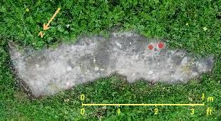 Photograph of the South-eastern cup-marked boulder as it appears today