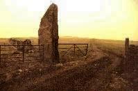 Carreg Bica standing stone, Neath-Port Talbot (Photo: January 1987)