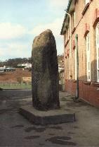 Carreg Hir standing stone, Briton Ferry (Photo: March 1987)