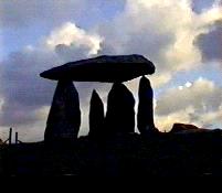 Pentre Ifan burial chamber, Pembrokeshire (Video capture, November 1999)