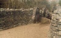 Looking into the horned forecourt of the Parc Cwm chambered long cairn, Gower (Photo: May 1991)