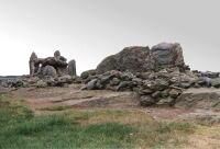 The Trefignath long cairn in Anglesey, looking South-east (Photo: July 1987)